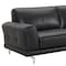 Armen Living Everly Contemporary Sofa in Genuine Black Leather with Brushed Stainless Steel Legs LCEV3BL - alternate 4